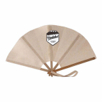 Opvouwbare waaier van bamboe en polyester voor events 23 cm kleur naturel vierde weergave