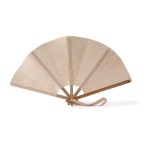 Opvouwbare waaier van bamboe en polyester voor events 23 cm kleur naturel