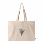 Fairtrade katoenen tas met bodem-vouw en lange hengsels 220 g/m² kleur naturel derde weergave