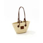 Grote rieten tas met lange hengsels 280 g/m² kleur naturel eerste weergave