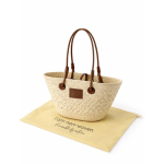 Grote rieten tas met lange hengsels 280 g/m² kleur naturel vierde weergave