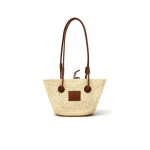 Grote rieten tas met lange hengsels 280 g/m² kleur naturel