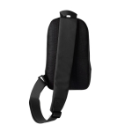 Polyester schoudertas met één compartiment en voorvak kleur zwart eerste weergave