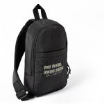 Polyester schoudertas met één compartiment en voorvak kleur zwart tweede weergave