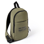 Polyester schoudertas met één compartiment en voorvak kleur groen tweede weergave