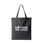 Polyester tas met lange hengsels en draagcapaciteit van 12L kleur zwart met afdrukgebied