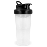 Lekvrije plastic shaker met mixinzet 700 ml kleur zwart