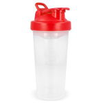Lekvrije plastic shaker met mixinzet 700 ml kleur rood