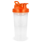 Lekvrije plastic shaker met mixinzet 700 ml kleur oranje