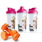 Lekvrije plastic shaker met mixinzet 700 ml kleur roze negende weergave