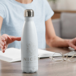 Lekvrije thermosfles van gerecycled roestvrij staal 500 ml kleur wit tweede weergave