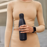 Thermosfles 500 ml van gerecycled roestvrij staal met zachte touch kleur zwart tweede weergave