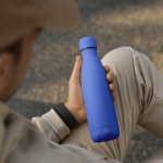 Thermosfles 500 ml van gerecycled roestvrij staal met zachte touch kleur blauw tweede weergave