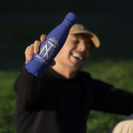 Thermosfles 500 ml van gerecycled roestvrij staal met zachte touch kleur donkerblauw tweede weergave