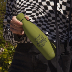 Thermosfles 500 ml van gerecycled roestvrij staal met zachte touch kleur olijfgroen tweede weergave