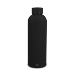 Thermosfles 500 ml van gerecycled roestvrij staal met lekvrije sluiting kleur zwart
