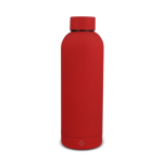Thermosfles 500 ml van gerecycled roestvrij staal met lekvrije sluiting kleur rood