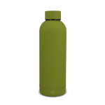Thermosfles 500 ml van gerecycled roestvrij staal met lekvrije sluiting kleur olijfgroen
