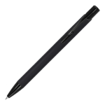 Gerecyclede aluminium pen met zwarte clip en blauwe inkt kleur zwart