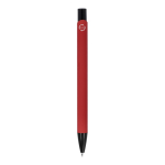 Gerecyclede aluminium pen met zwarte clip en blauwe inkt kleur rood vierde weergave