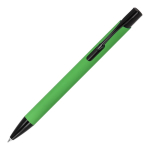 Gerecyclede aluminium pen met zwarte clip en blauwe inkt kleur groen