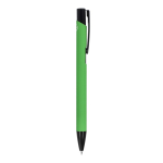 Gerecyclede aluminium pen met zwarte clip en blauwe inkt kleur groen vijfde weergave