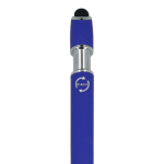 Pen van gerecycled aluminium met stevige clip en blauwe inkt kleur blauw zesde weergave