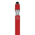 Pen van gerecycled aluminium met stevige clip en blauwe inkt kleur rood zesde weergave