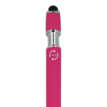Pen van gerecycled aluminium met stevige clip en blauwe inkt kleur roze zesde weergave