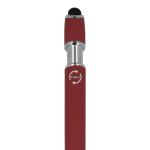 Pen van gerecycled aluminium met stevige clip en blauwe inkt kleur donkerrood zesde weergave