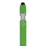 Pen van gerecycled aluminium met stevige clip en blauwe inkt kleur limoen groen zesde weergave