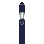 Pen van gerecycled aluminium met stevige clip en blauwe inkt kleur donkerblauw zesde weergave