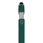 Pen van gerecycled aluminium met stevige clip en blauwe inkt kleur donkergroen zesde weergave