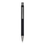 Gerecyclede aluminium balpen met zachte coating en blauwe inkt kleur zwart tweede weergave