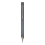 Gerecyclede aluminium balpen met zachte coating en blauwe inkt kleur grijs vierde weergave