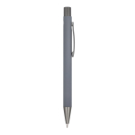Gerecyclede aluminium balpen met zachte coating en blauwe inkt kleur grijs vijfde weergave