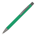 Gerecyclede aluminium balpen met zachte coating en blauwe inkt kleur groen