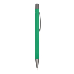 Gerecyclede aluminium balpen met zachte coating en blauwe inkt kleur groen vijfde weergave