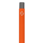 Gerecyclede aluminium balpen met zachte coating en blauwe inkt kleur oranje zesde weergave