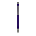 Gerecyclede aluminium balpen met zachte coating en blauwe inkt kleur paars tweede weergave