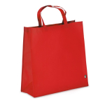 RPET draagtas met zijvouw en korte hengsels 75 g/m² kleur rood