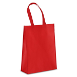 RPET-draagtas met zijvouw en middelgrote hengsels 105 g/m² kleur rood