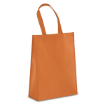 RPET-draagtas met zijvouw en middelgrote hengsels 105 g/m² kleur oranje