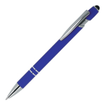 Balpen van gerecycled aluminium met stevige clip en zwarte inkt kleur blauw