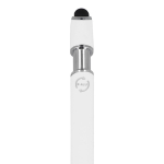 Balpen van gerecycled aluminium met stevige clip en zwarte inkt kleur wit zesde weergave