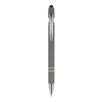 Balpen van gerecycled aluminium met stevige clip en zwarte inkt kleur grijs tweede weergave