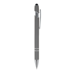 Balpen van gerecycled aluminium met stevige clip en zwarte inkt kleur grijs vijfde weergave