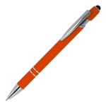 Balpen van gerecycled aluminium met stevige clip en zwarte inkt kleur oranje