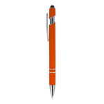 Balpen van gerecycled aluminium met stevige clip en zwarte inkt kleur oranje derde weergave
