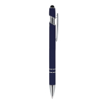 Balpen van gerecycled aluminium met stevige clip en zwarte inkt kleur donkerblauw vijfde weergave